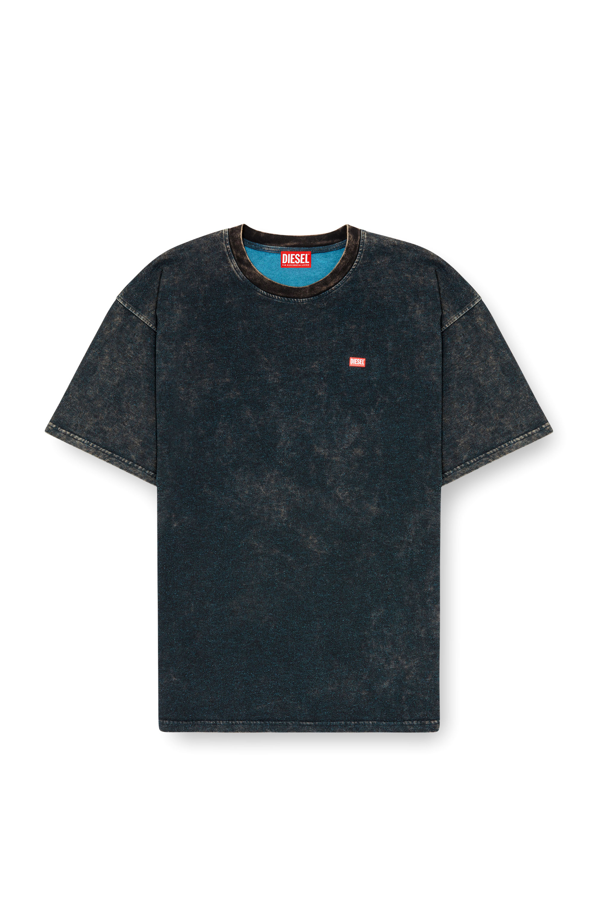 Diesel - T-BOXT-T4, T-shirt en jersey vanisé avec logo Homme in Noir - 3