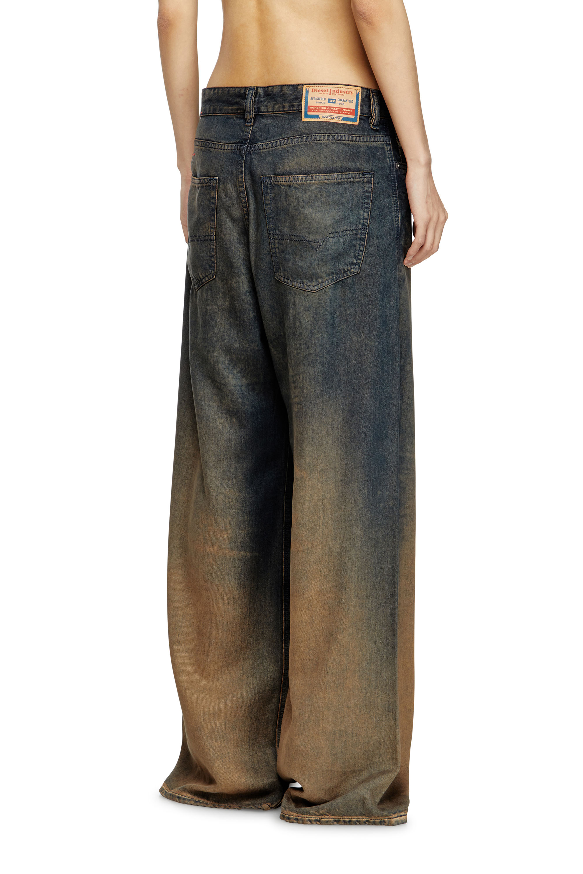 Relaxed Jeans 1996 D-Sire 068TF, Bleu/Marron Diesel - Relaxed Jeans 1996 D-Sire 068TF Femme, Bleu/Marron - Image 4