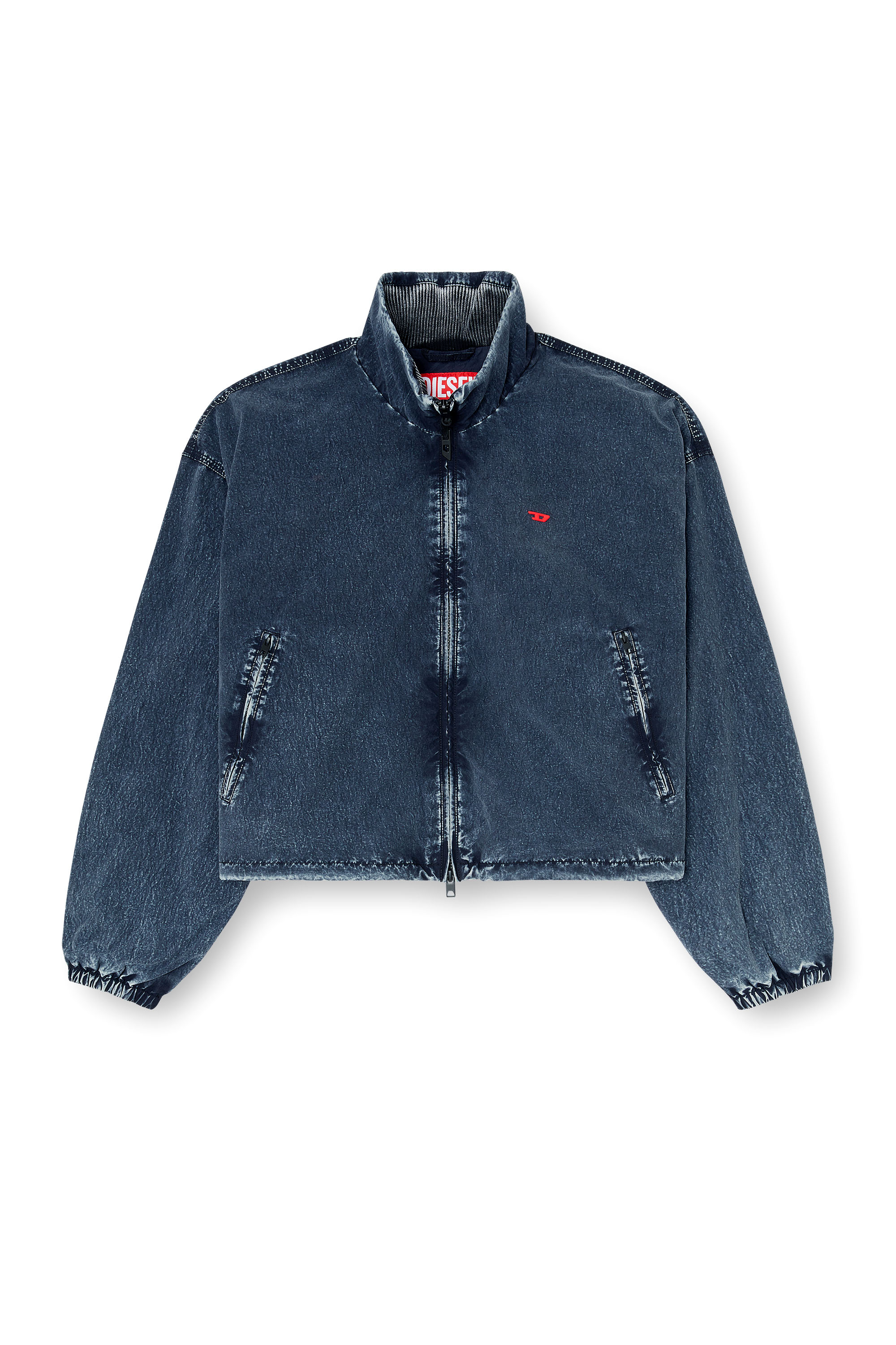 Diesel - G-LEAMER, Giacca windbreaker in taslan acid-wash Donna in Blu - 2
