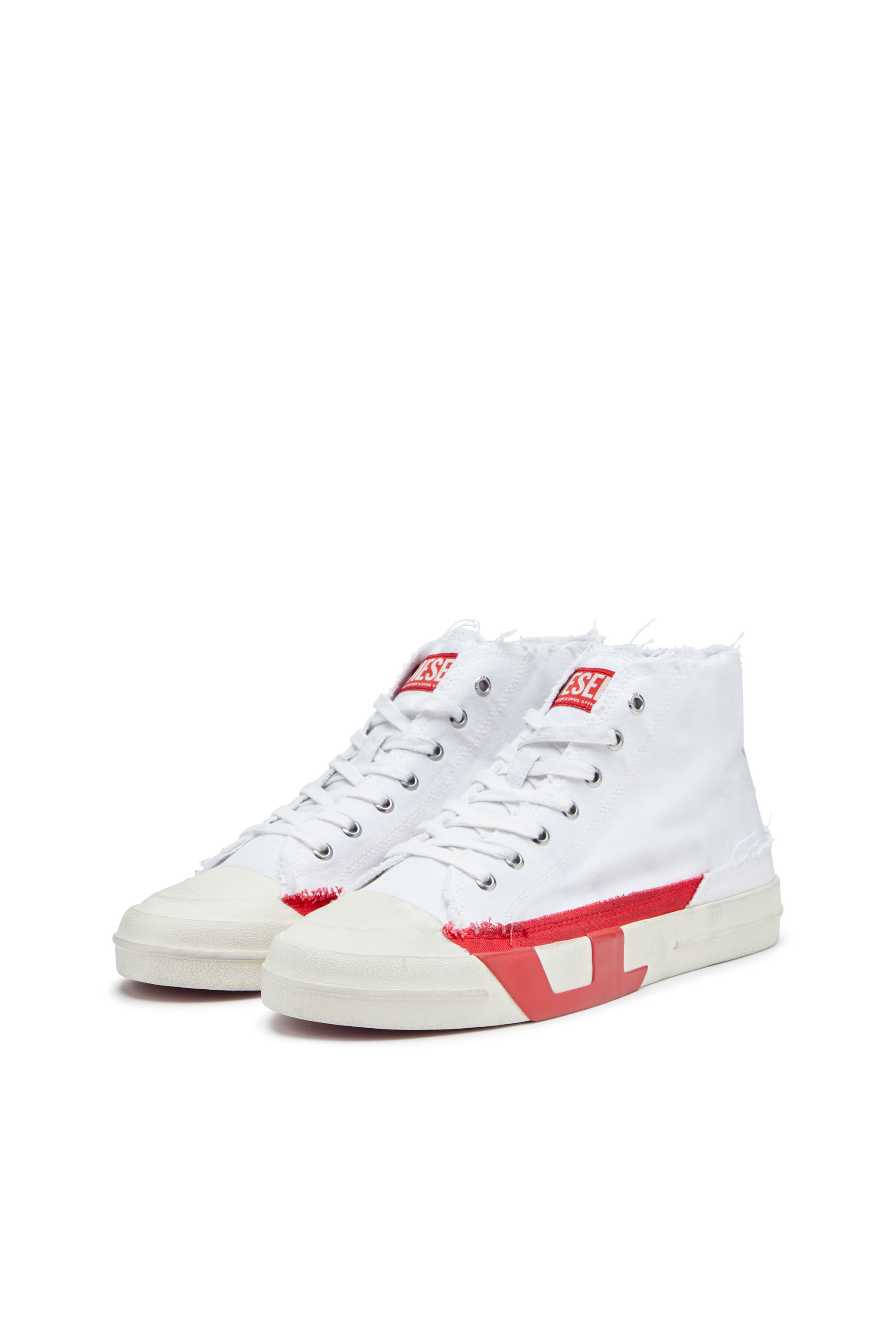 Diesel - S-D-VERSE MID, S-D-Verse-Sneaker high-top in canvas effetto dirt Uomo in Multicolor - 8