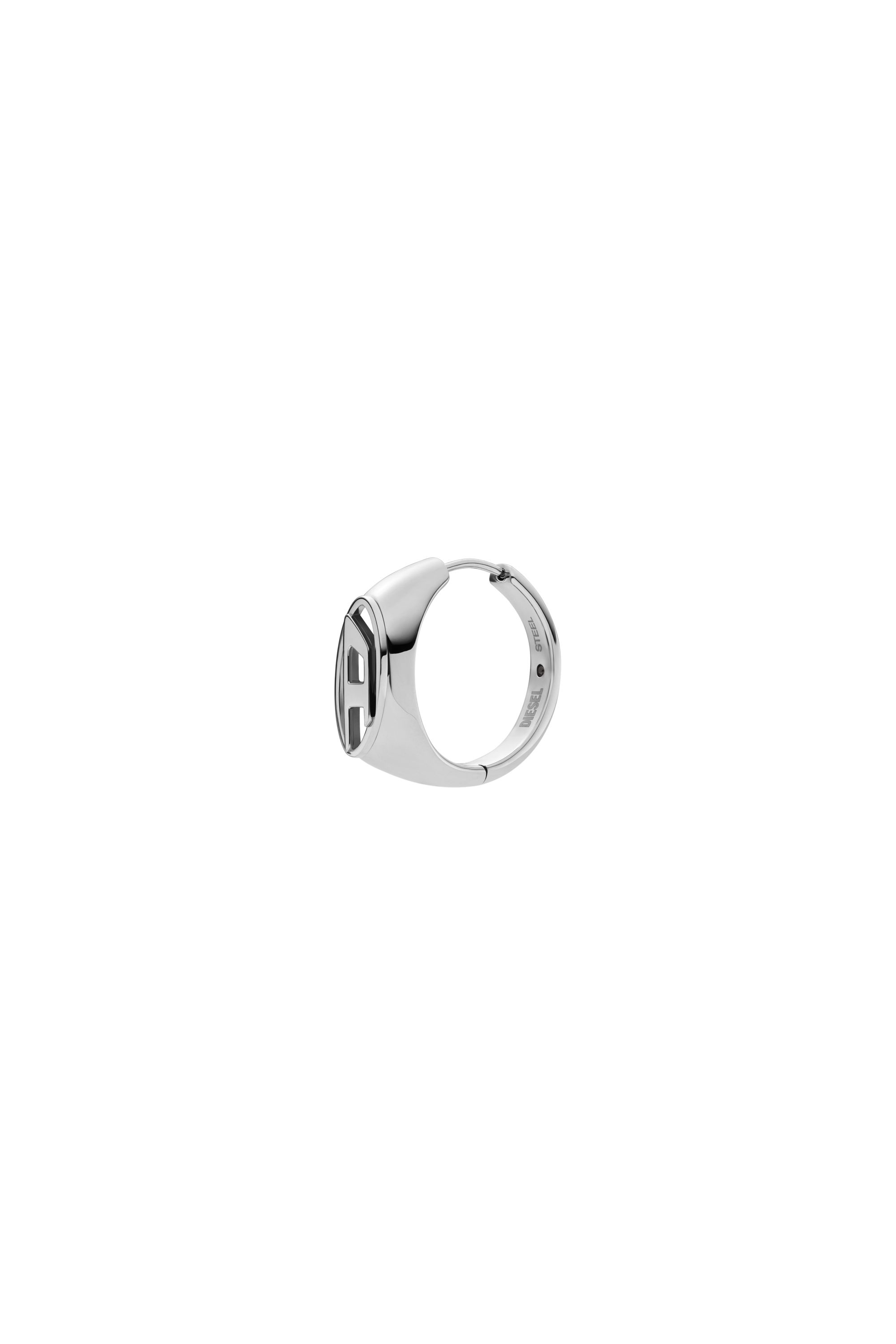 Diesel - DX1642040 JEWELLERY, Orecchino a cerchio in acciaio inossidabile Unisex in Argento - 1