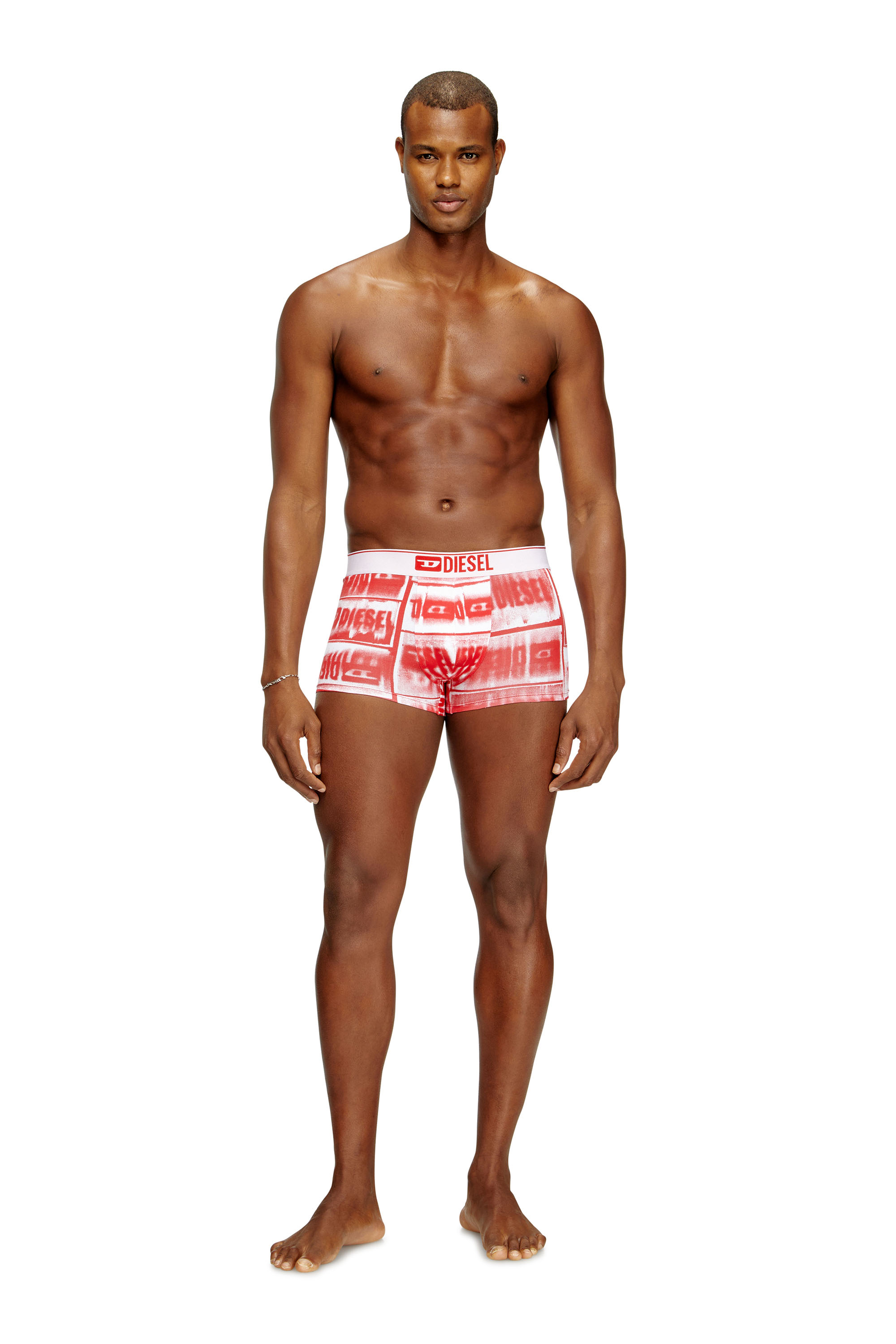 Diesel - DAMIEN-D-BOX-3PACK, Herren Retropants aus Stretch-Baumwolle im Dreierpack in Rot/Weiss - 3