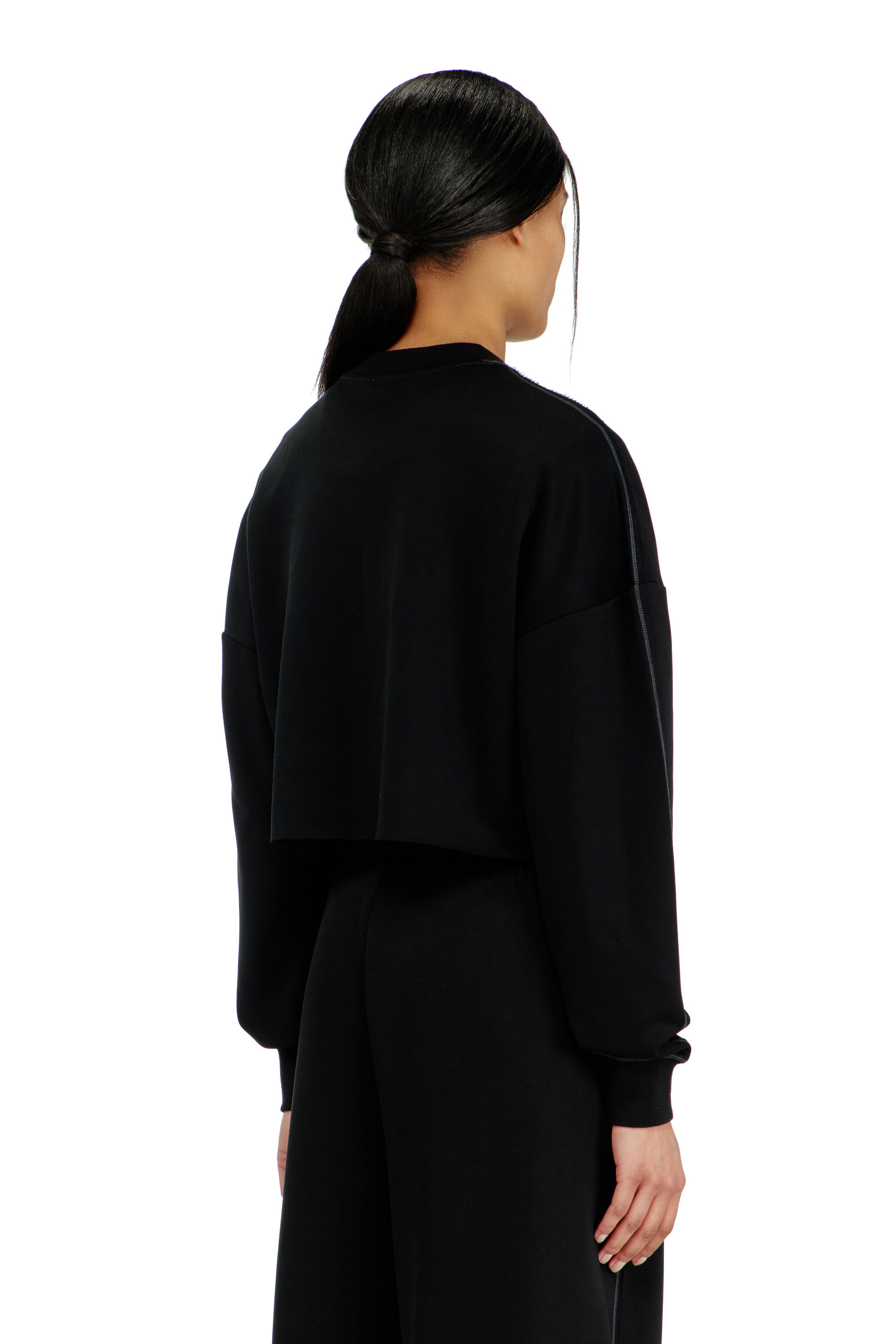 Diesel - BLAKE-UTLT, Damen Crop-Top aus leichtem stretch scuba in Schwarz - 3