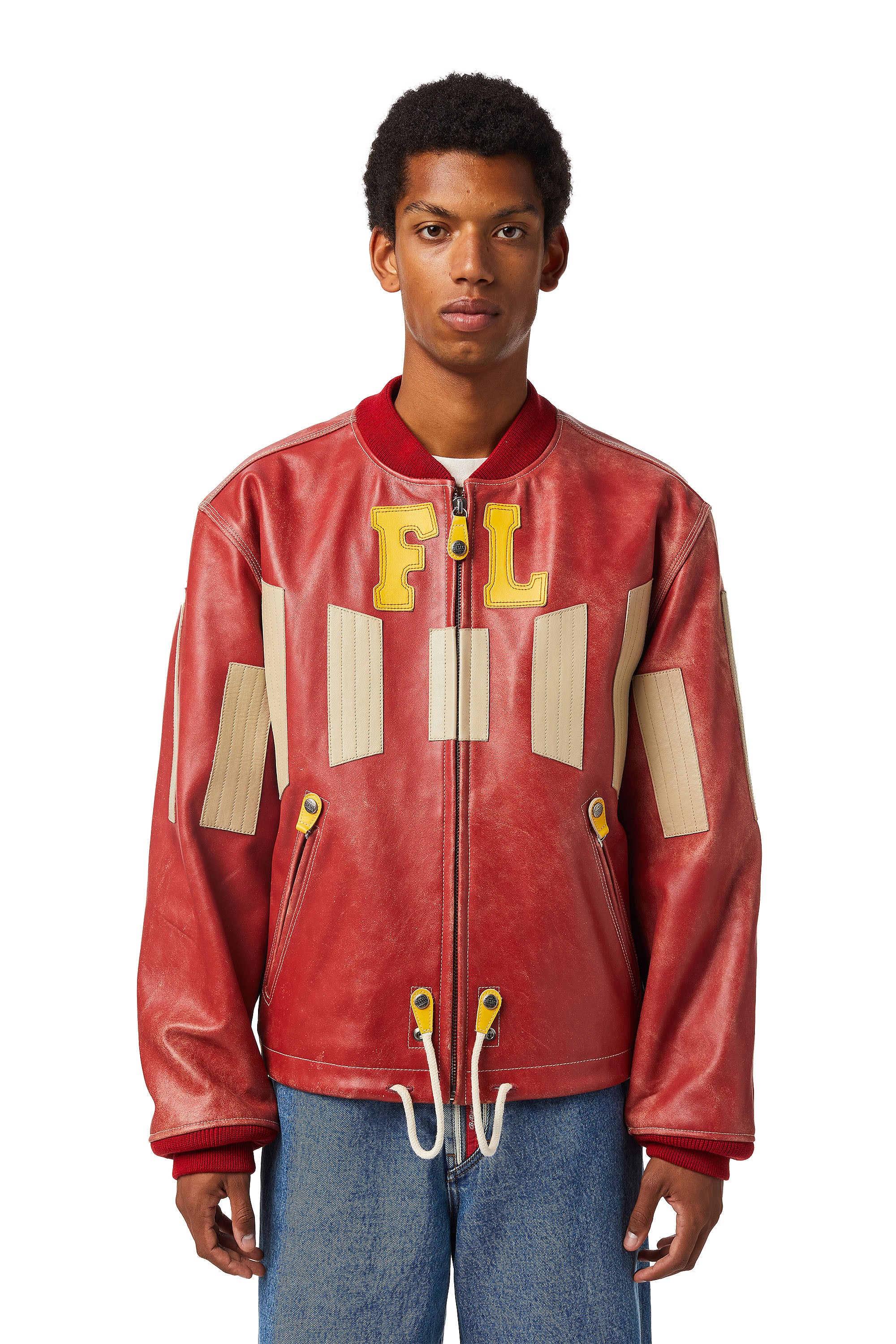 DXD-22-L01, Rouge - Vestes de cuir