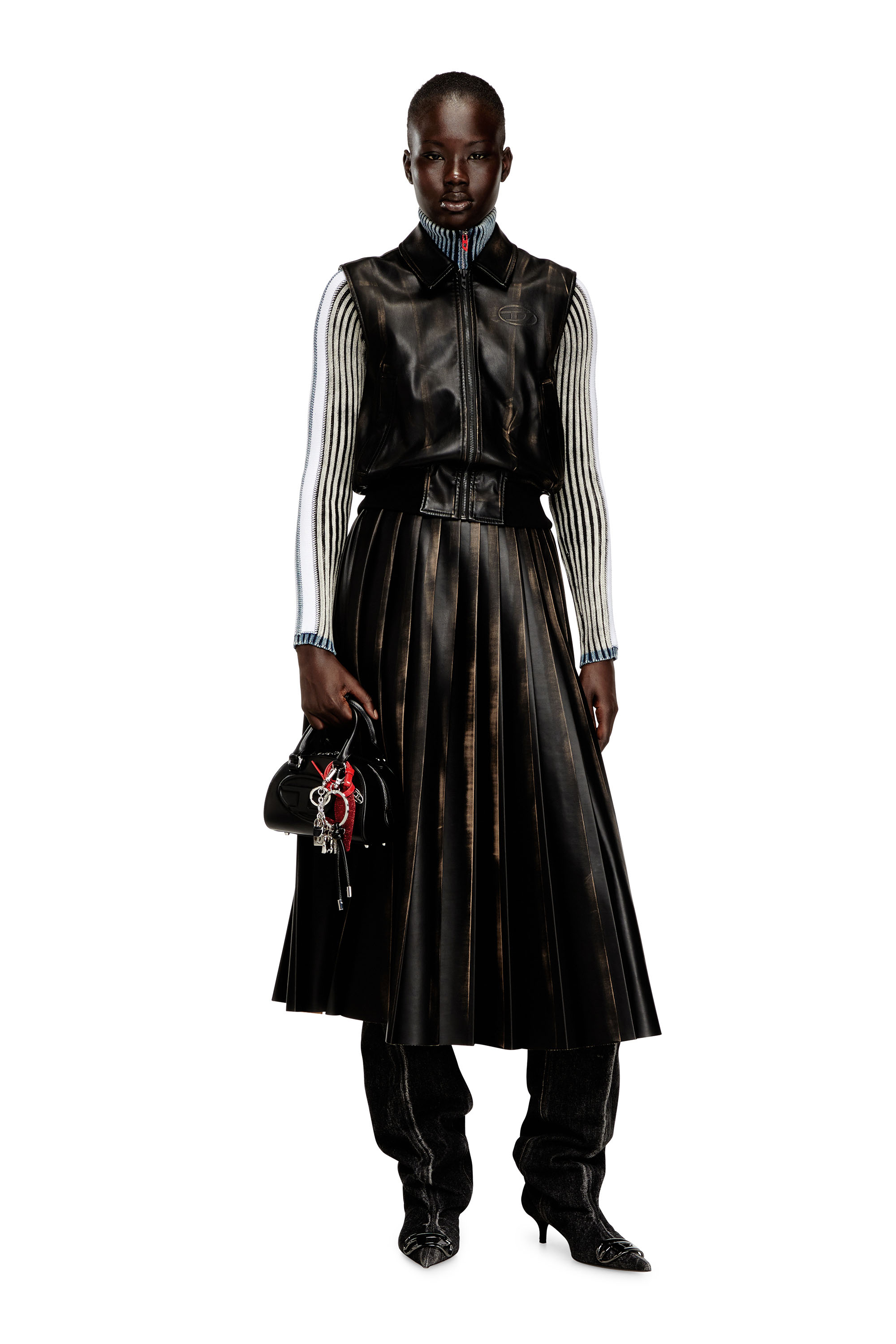 Diesel - G-INKO, Damen Bomberweste mit Used-Effekt in Braun - 2