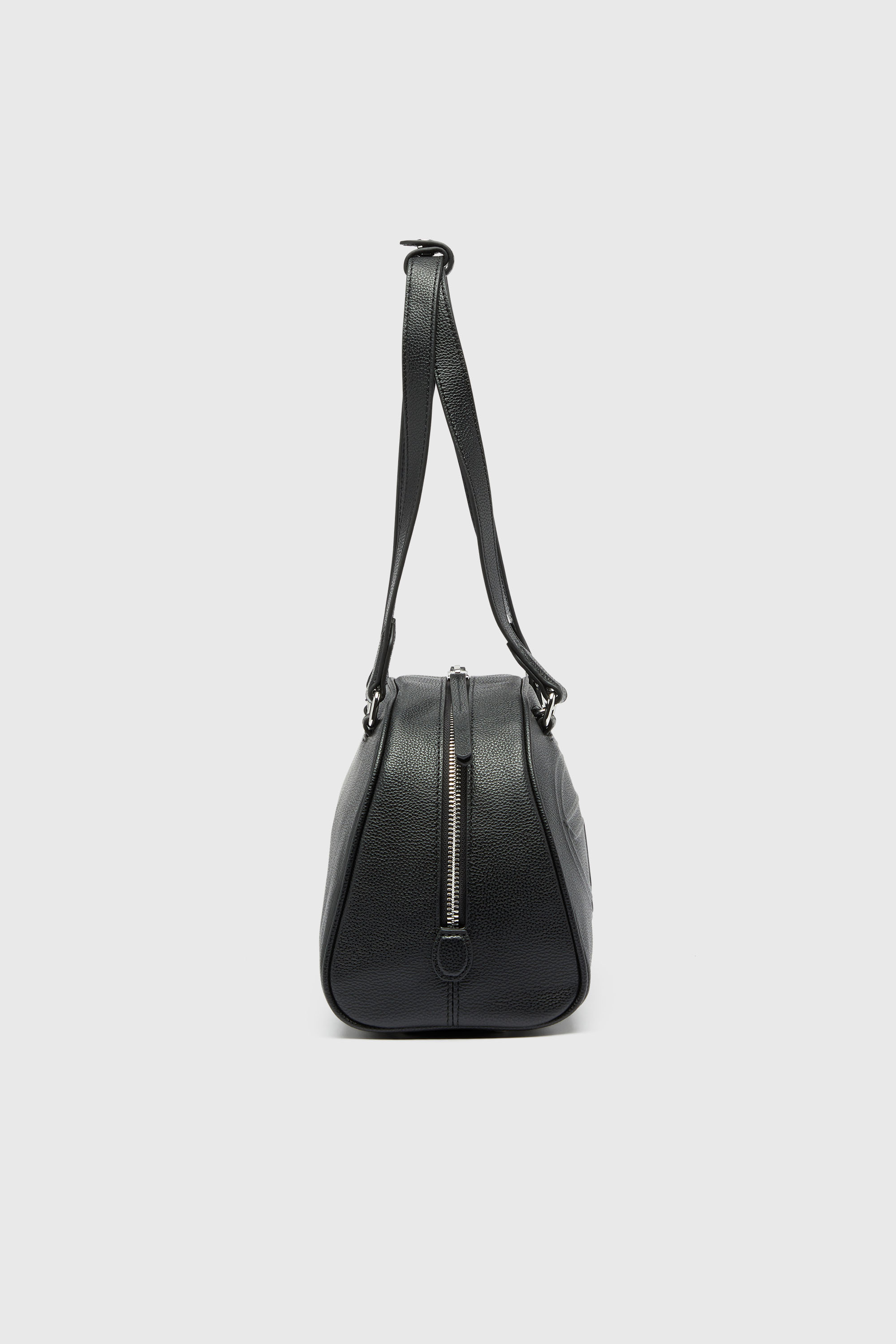 Diesel - 1DR DOME SHOULDER, 1DR Dome - Borsa Boston in pelle con logo embossato Unisex in Nero - 5