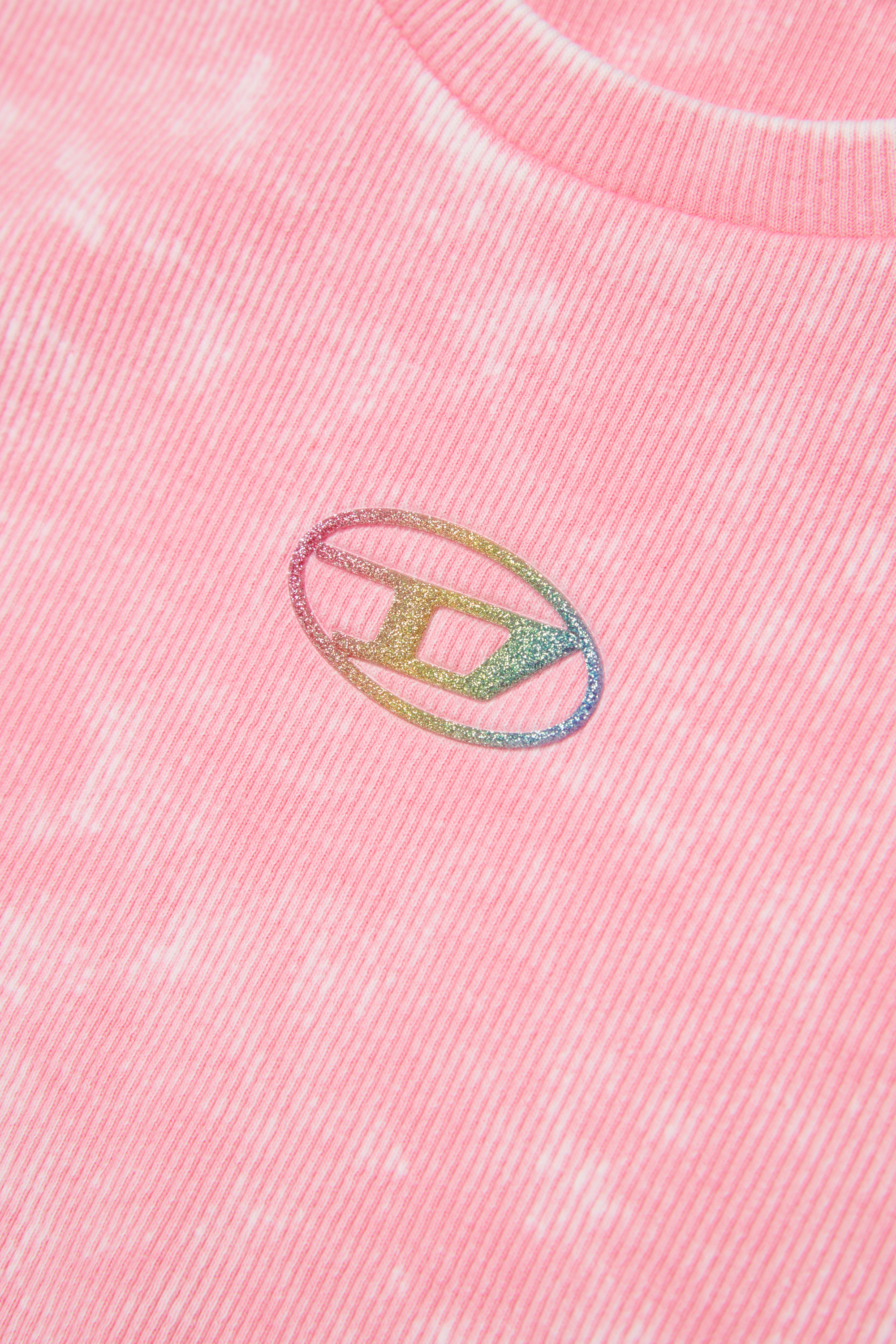 Diesel - TAILIA, T-shirt a costine con volant Donna in Rosa - 4